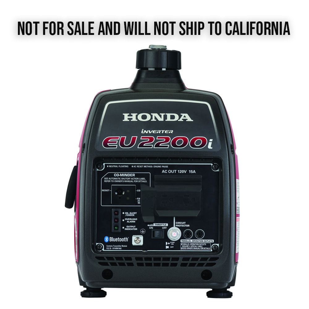 Honda EU2200i 2,200 Watt Companion Quiet Gas Powered Portable Inverter Generator w/ CO-Minder