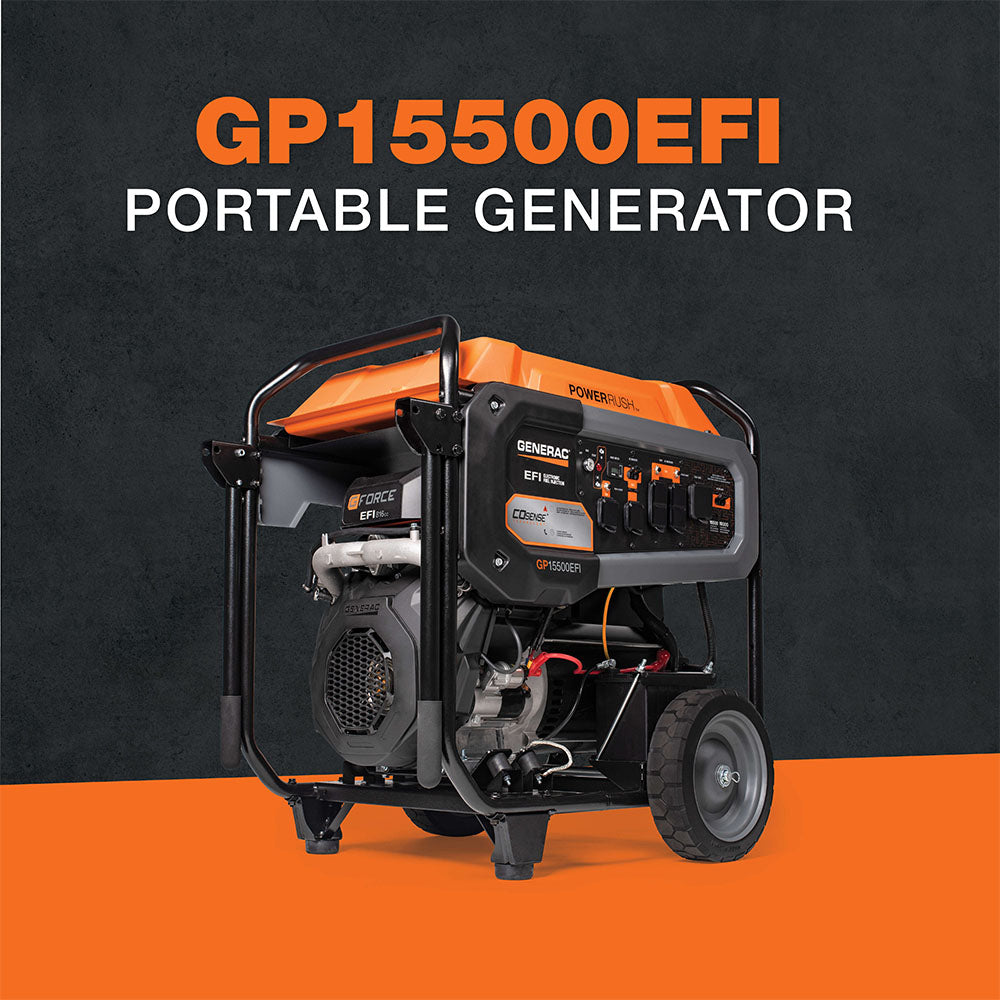 Generac GP15500E 15000 Watt Gasoline Portable Generator w/ Idle Control
