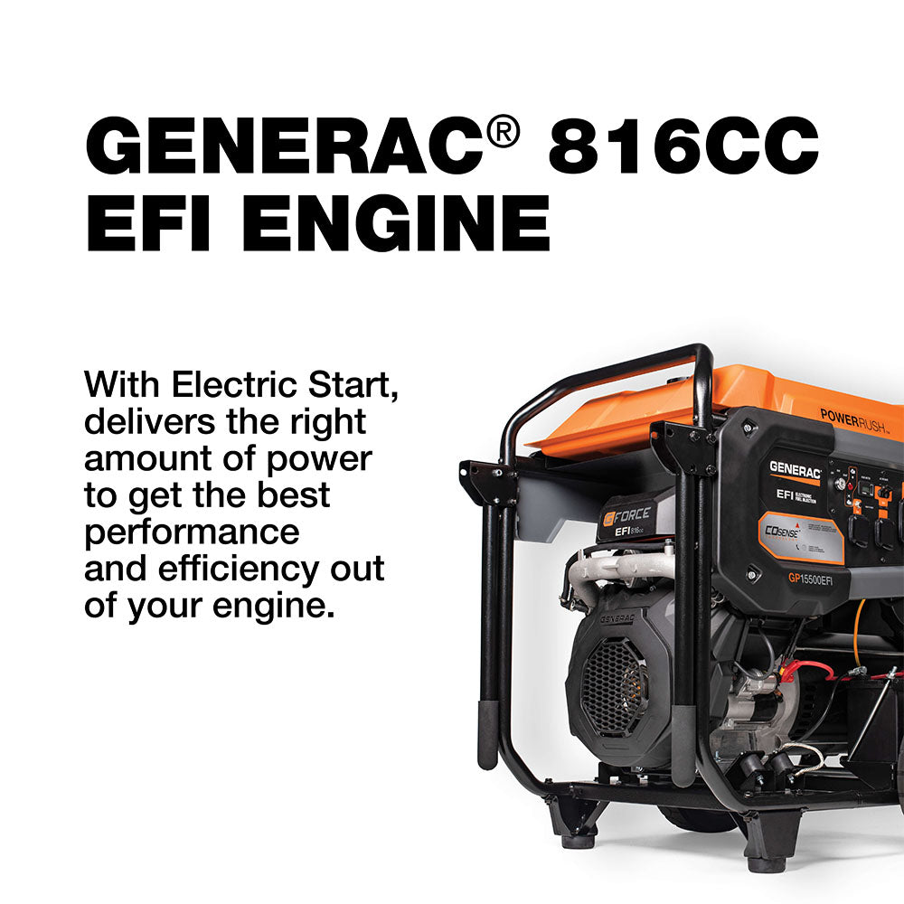Generac GP15500E 15000 Watt Gasoline Portable Generator w/ Idle Control
