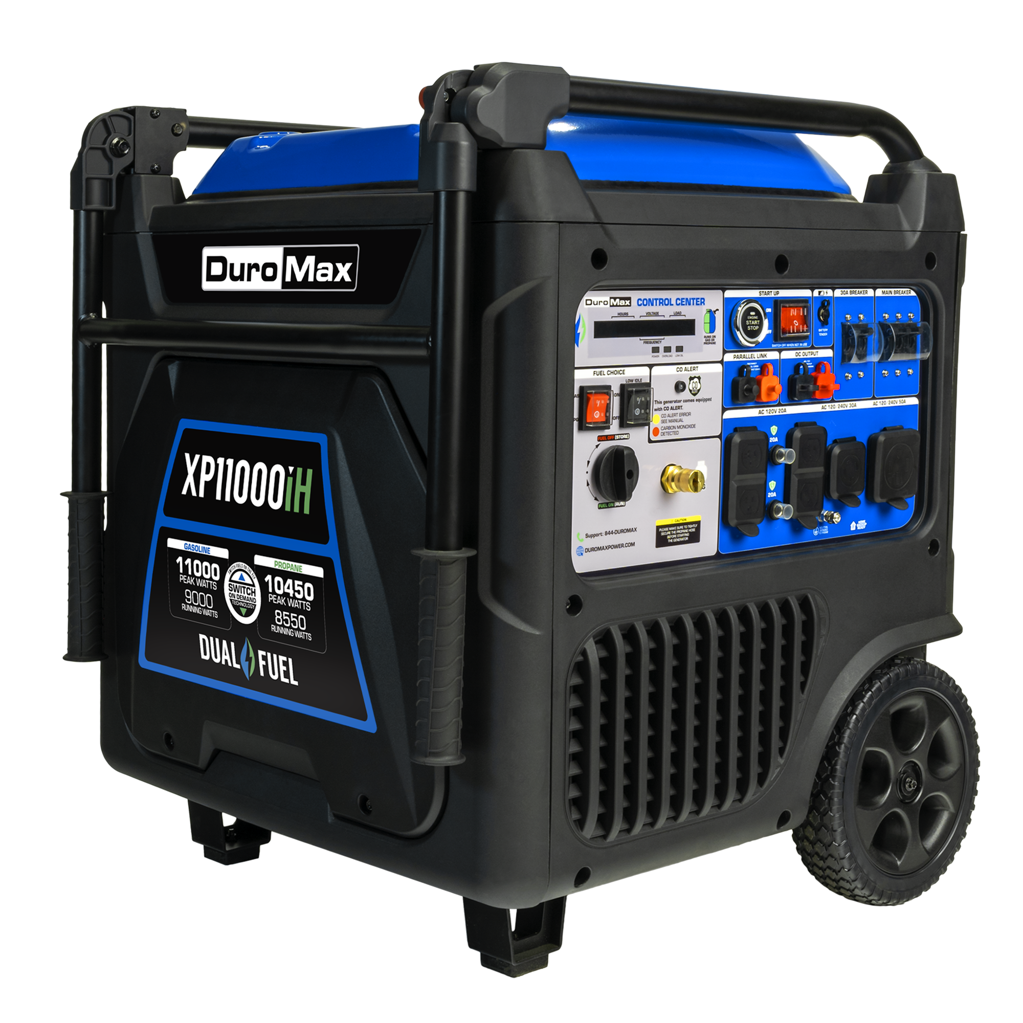 DuroMax XP11000iH 11,000 Watt Portable Dual Fuel Inverter Generator - Quiet, Low THD