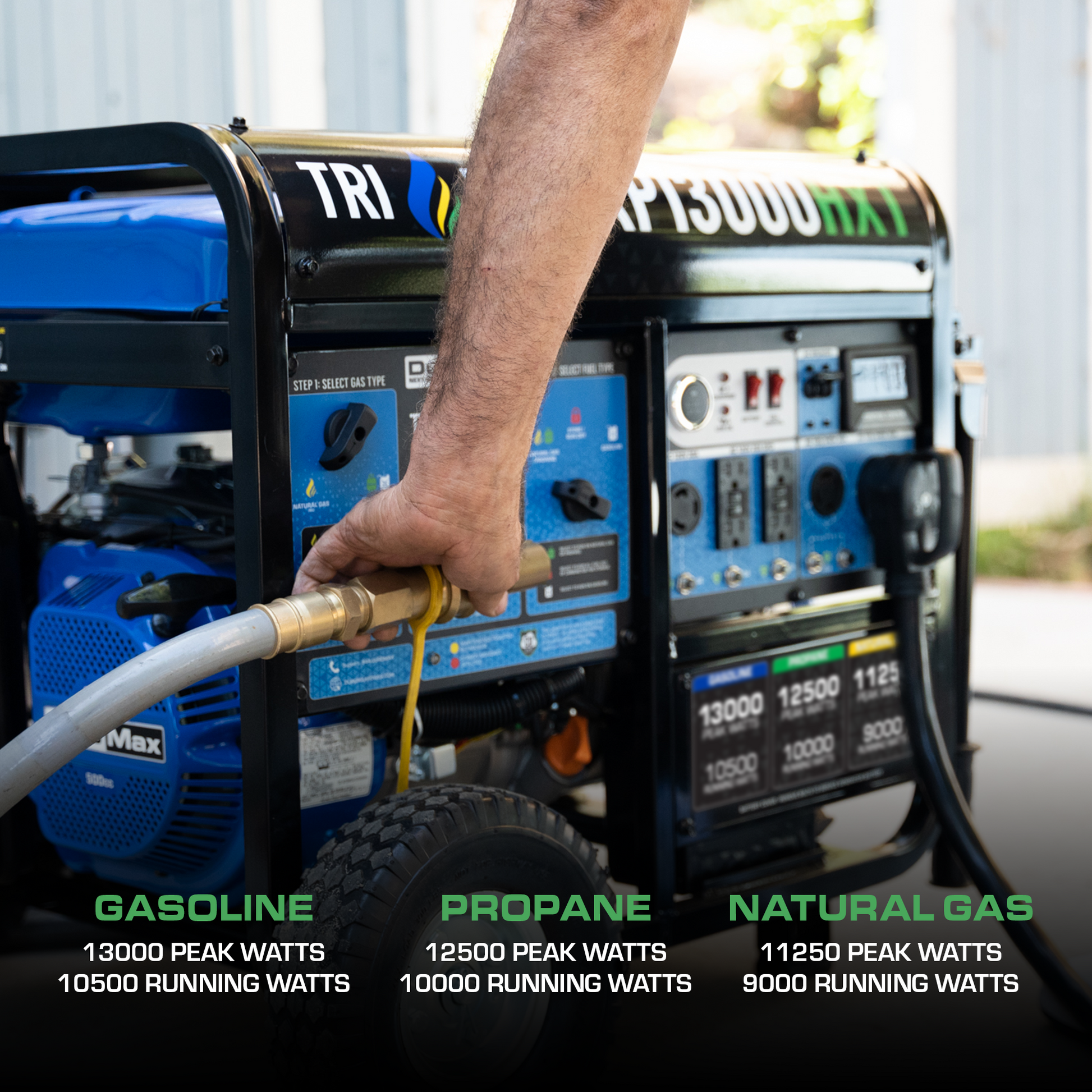 DuroMax XP13000HXT 13,000 Watt Electric Start Tri-Fuel Portable Generator w/ CO Alert