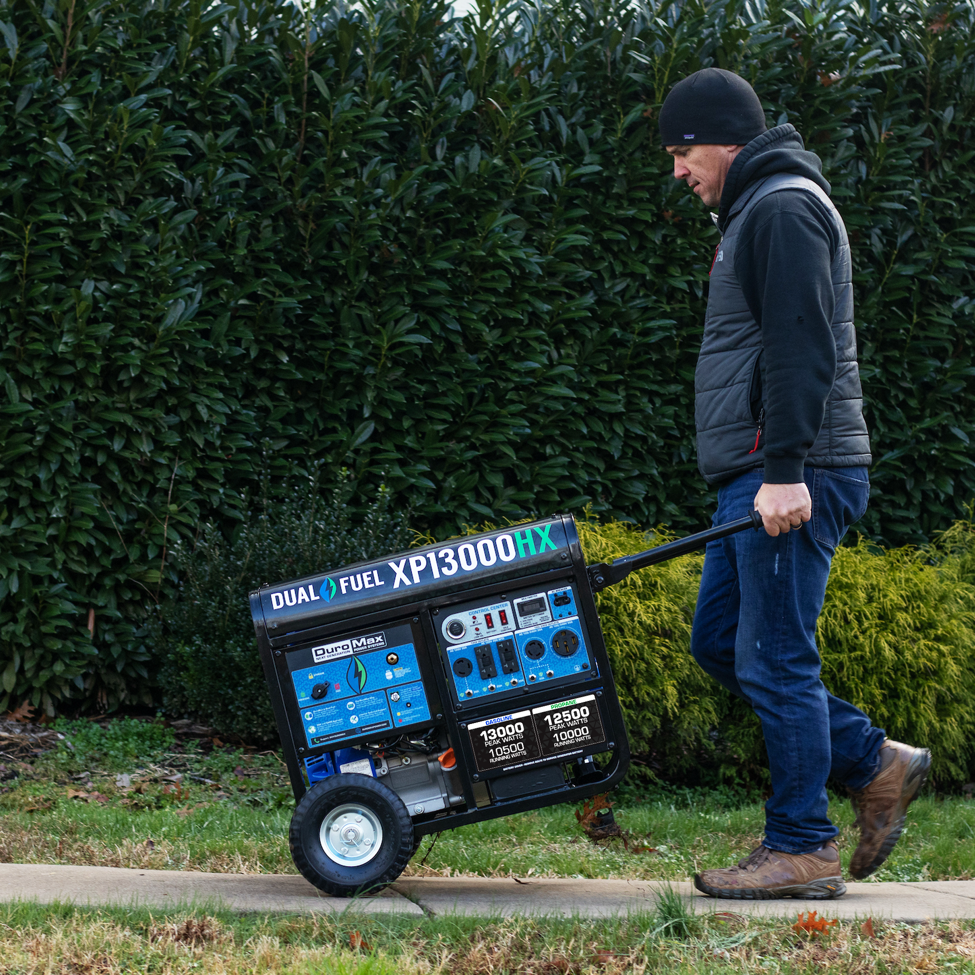 DuroMax XP13000HX 13,000 Watt Portable Dual Fuel Gas Propane CO Alert Generator