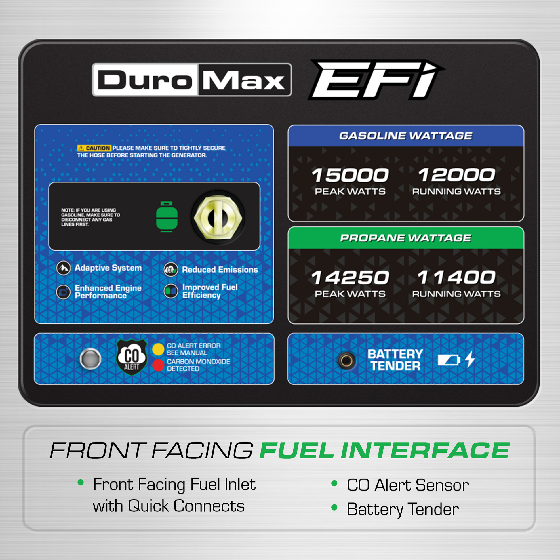 DuroMax XP15000HX+ 15,000W Electric Start Dual Fuel EFI Portable Generator