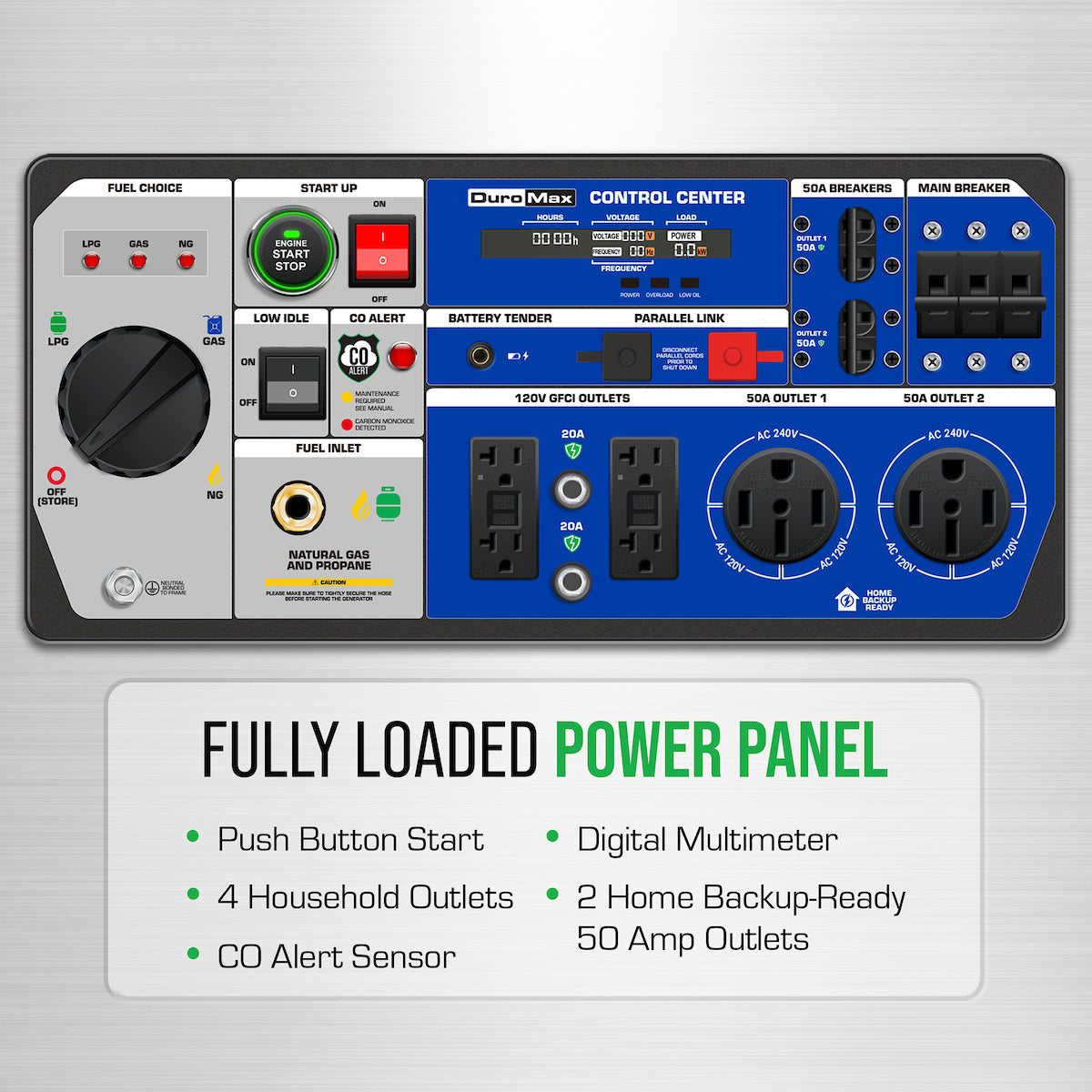 DuroMax XP16000iHT 16,000 Watt Tri Fuel Portable Inverter Generator - Quiet, Low THD