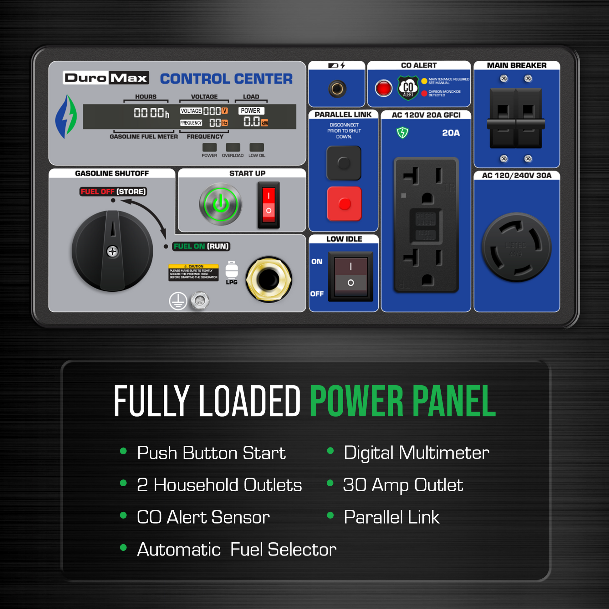 DuroMax XP7000iH 7,000 Watt Portable Dual Fuel Inverter Generator - Quiet, Low THD